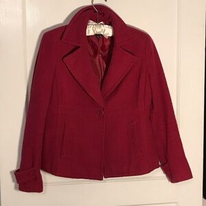 Women's Magenta Tweed Cotton Jacket